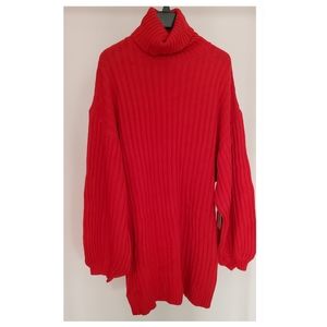 New with tag balloon sleeves red sweater dress